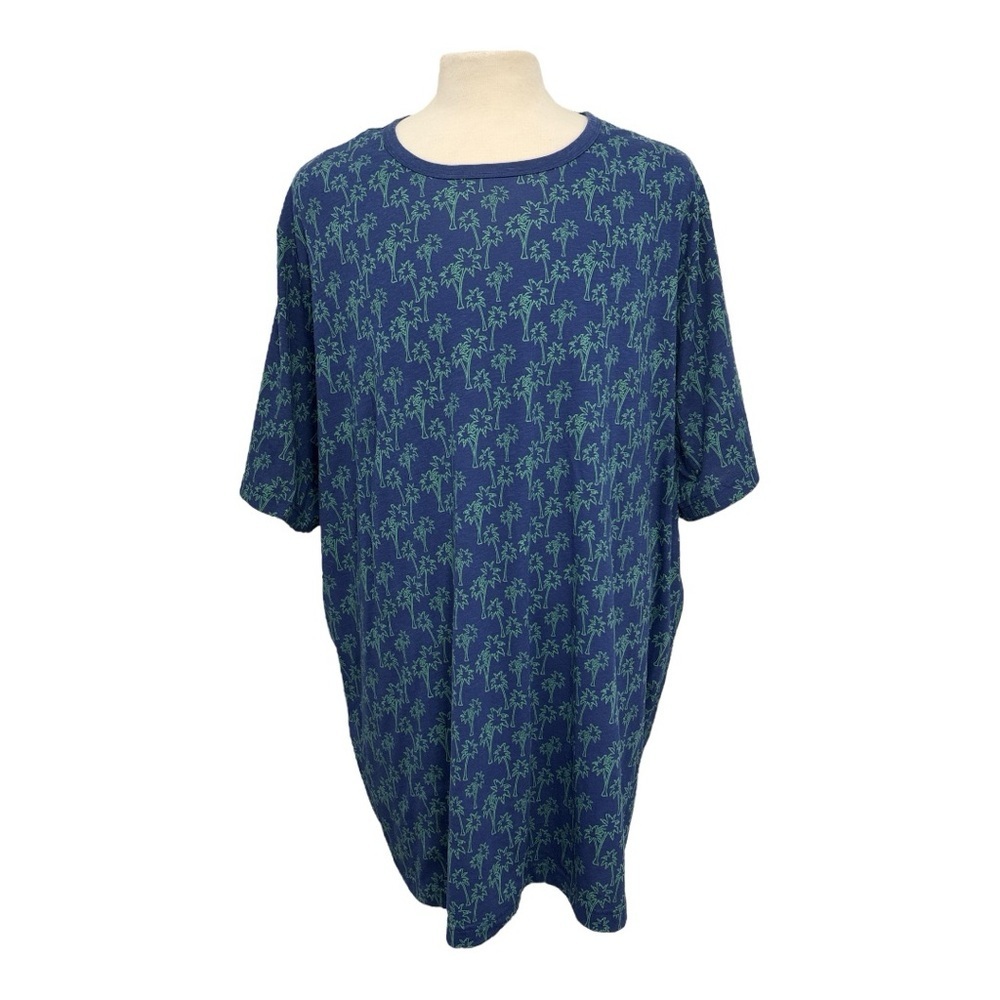 Harbor Bay HB Men's Palm Tree 3XLT Tall Tee T-Shirt Blue Green Tropical Vacation